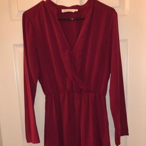 Cranberry red long sleeve dress